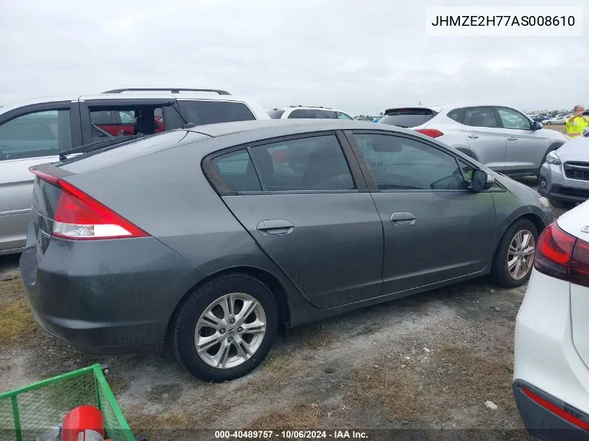 2010 Honda Insight Ex VIN: JHMZE2H77AS008610 Lot: 40489757