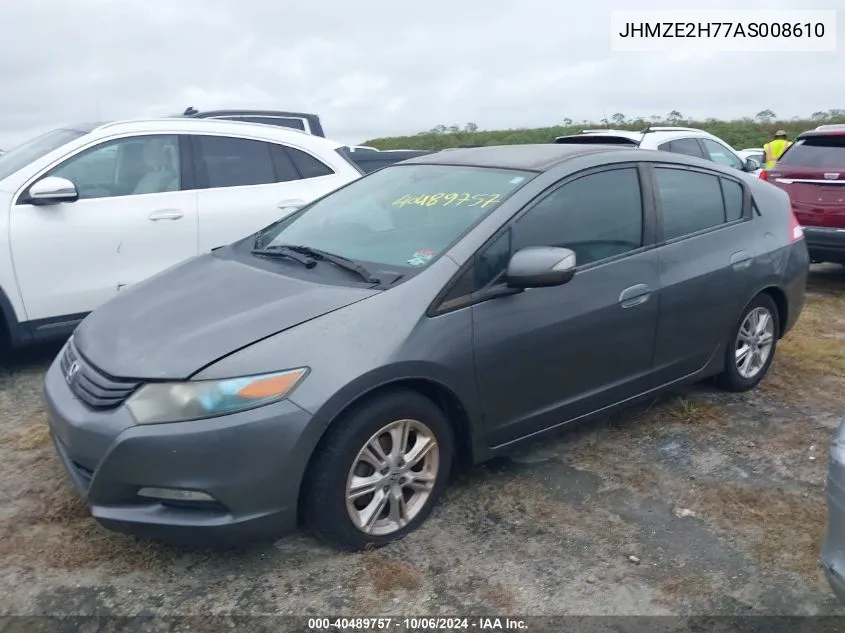 2010 Honda Insight Ex VIN: JHMZE2H77AS008610 Lot: 40489757