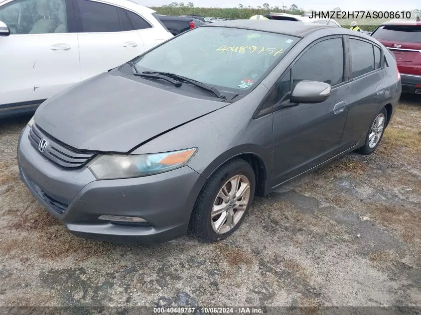 2010 Honda Insight Ex VIN: JHMZE2H77AS008610 Lot: 40489757