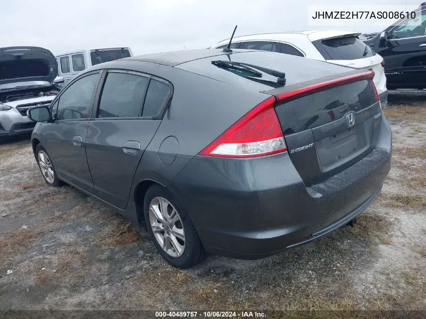 2010 Honda Insight Ex VIN: JHMZE2H77AS008610 Lot: 40489757