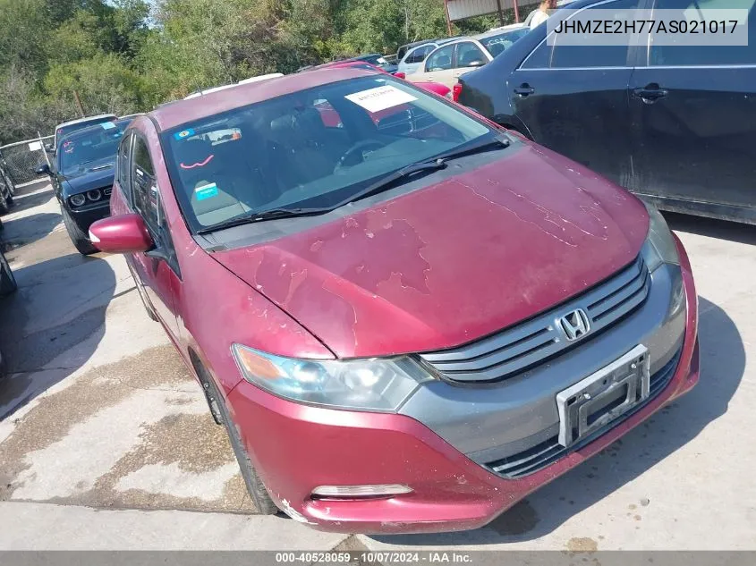 2010 Honda Insight Ex VIN: JHMZE2H77AS021017 Lot: 40528059