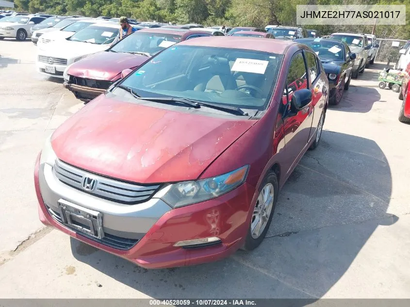 2010 Honda Insight Ex VIN: JHMZE2H77AS021017 Lot: 40528059