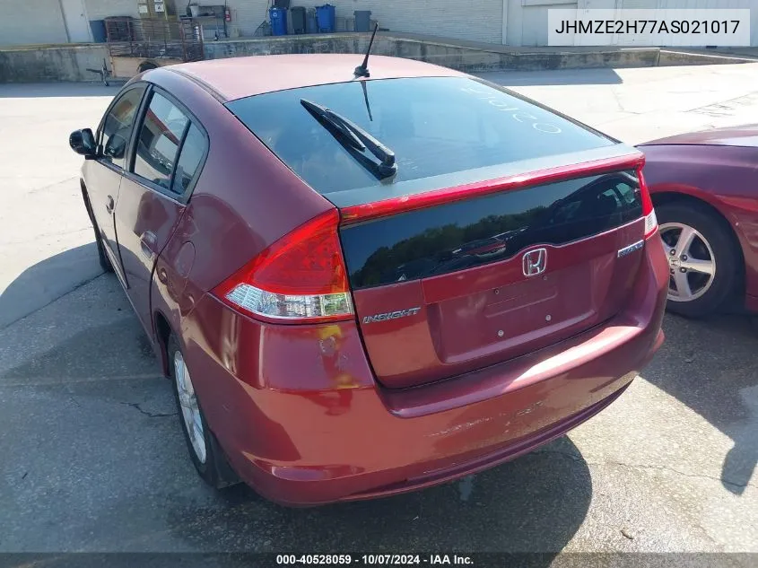 2010 Honda Insight Ex VIN: JHMZE2H77AS021017 Lot: 40528059