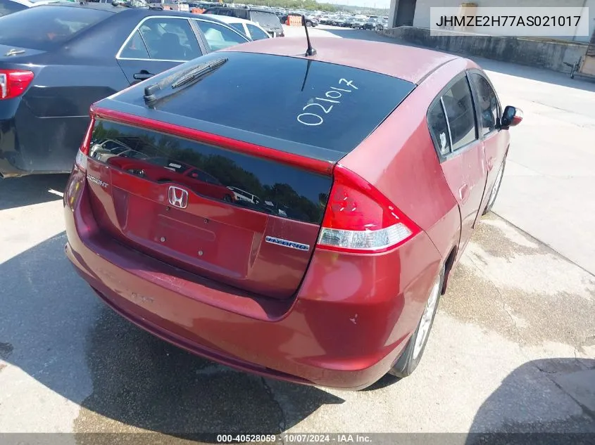 2010 Honda Insight Ex VIN: JHMZE2H77AS021017 Lot: 40528059