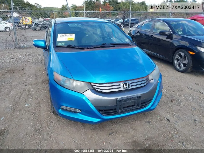 2010 Honda Insight Ex VIN: JHMZE2H7XAS003417 Lot: 40556355