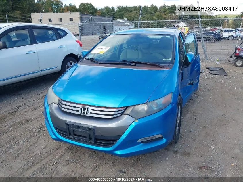 2010 Honda Insight Ex VIN: JHMZE2H7XAS003417 Lot: 40556355