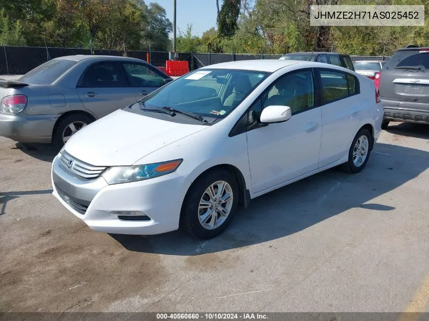 2010 Honda Insight Ex VIN: JHMZE2H71AS025452 Lot: 40560660