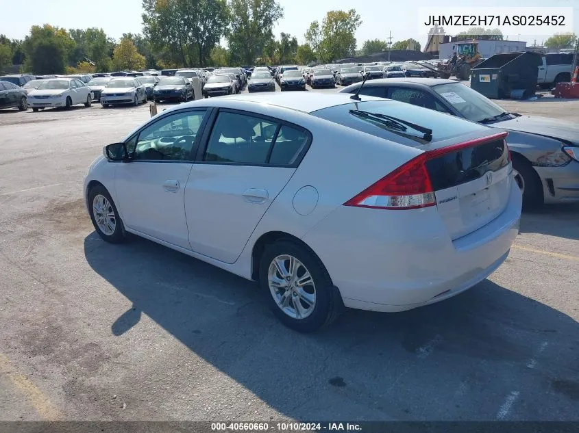 2010 Honda Insight Ex VIN: JHMZE2H71AS025452 Lot: 40560660