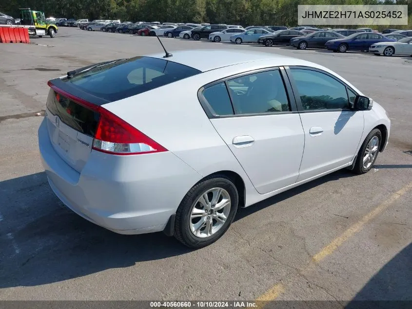 2010 Honda Insight Ex VIN: JHMZE2H71AS025452 Lot: 40560660