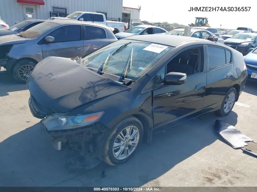 2010 Honda Insight Ex VIN: JHMZE2H74AS036557 Lot: 40570303