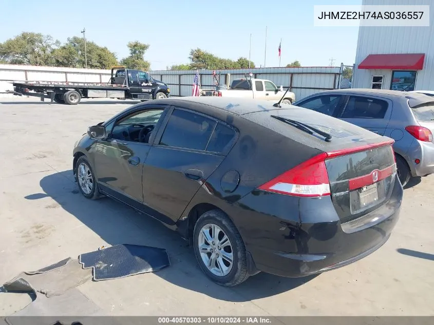 2010 Honda Insight Ex VIN: JHMZE2H74AS036557 Lot: 40570303