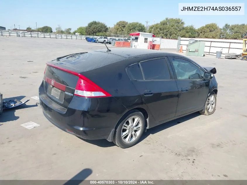 2010 Honda Insight Ex VIN: JHMZE2H74AS036557 Lot: 40570303