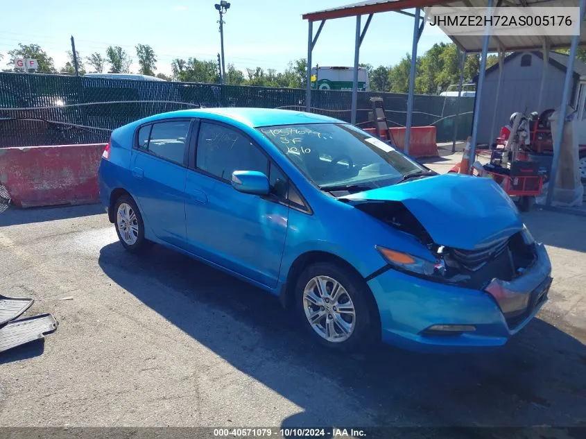 2010 Honda Insight Ex VIN: JHMZE2H72AS005176 Lot: 40571079