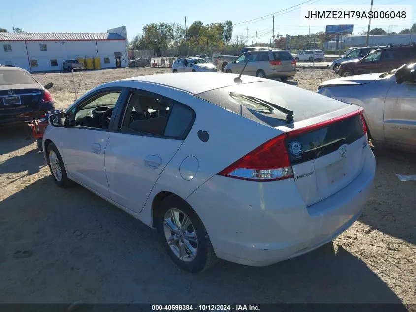 2010 Honda Insight Ex VIN: JHMZE2H79AS006048 Lot: 40598384