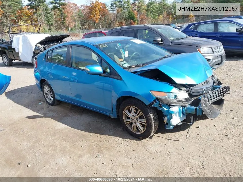 2010 Honda Insight Ex VIN: JHMZE2H7XAS012067 Lot: 40656096