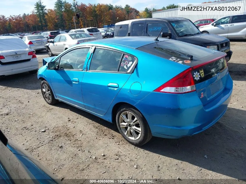 2010 Honda Insight Ex VIN: JHMZE2H7XAS012067 Lot: 40656096