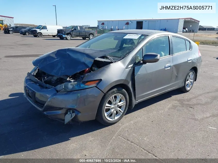 2010 Honda Insight Ex VIN: JHMZE2H75AS005771 Lot: 40657698