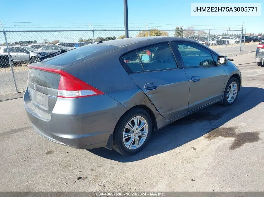 2010 Honda Insight Ex VIN: JHMZE2H75AS005771 Lot: 40657698