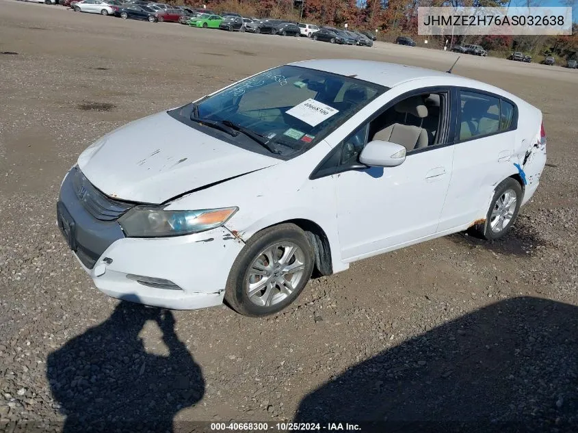 2010 Honda Insight Ex VIN: JHMZE2H76AS032638 Lot: 40668300