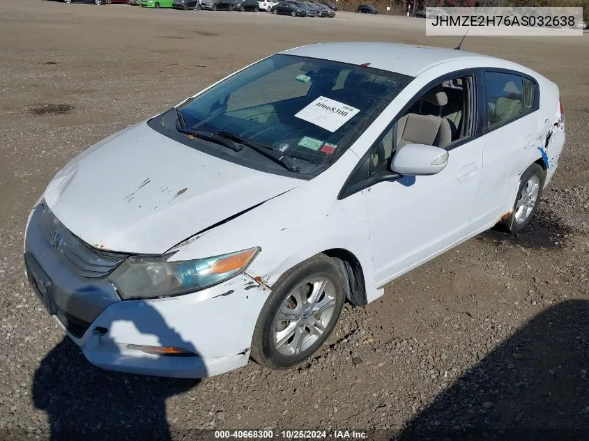 2010 Honda Insight Ex VIN: JHMZE2H76AS032638 Lot: 40668300