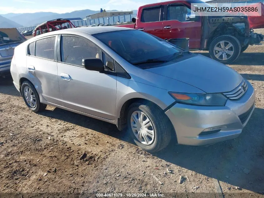 2010 Honda Insight Lx VIN: JHMZE2H59AS035886 Lot: 40671079