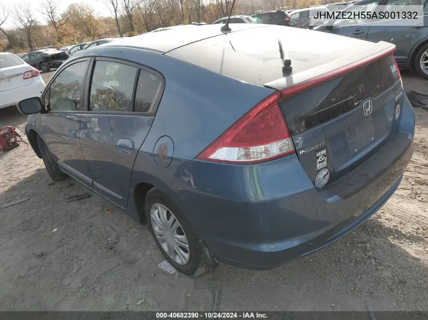 2010 Honda Insight Lx VIN: JHMZE2H55AS001332 Lot: 40682390