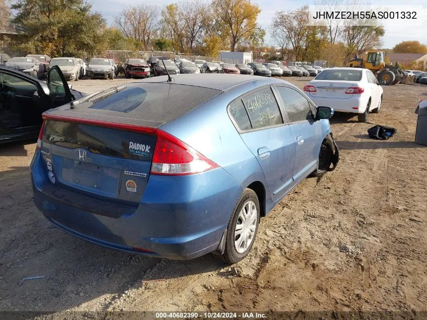 2010 Honda Insight Lx VIN: JHMZE2H55AS001332 Lot: 40682390