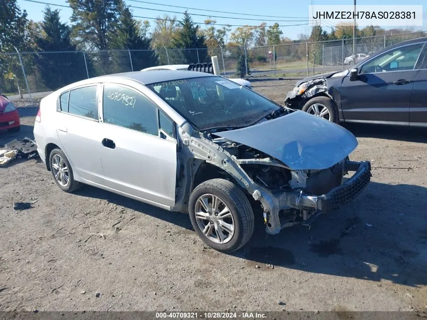 2010 Honda Insight Ex VIN: JHMZE2H78AS028381 Lot: 40709321