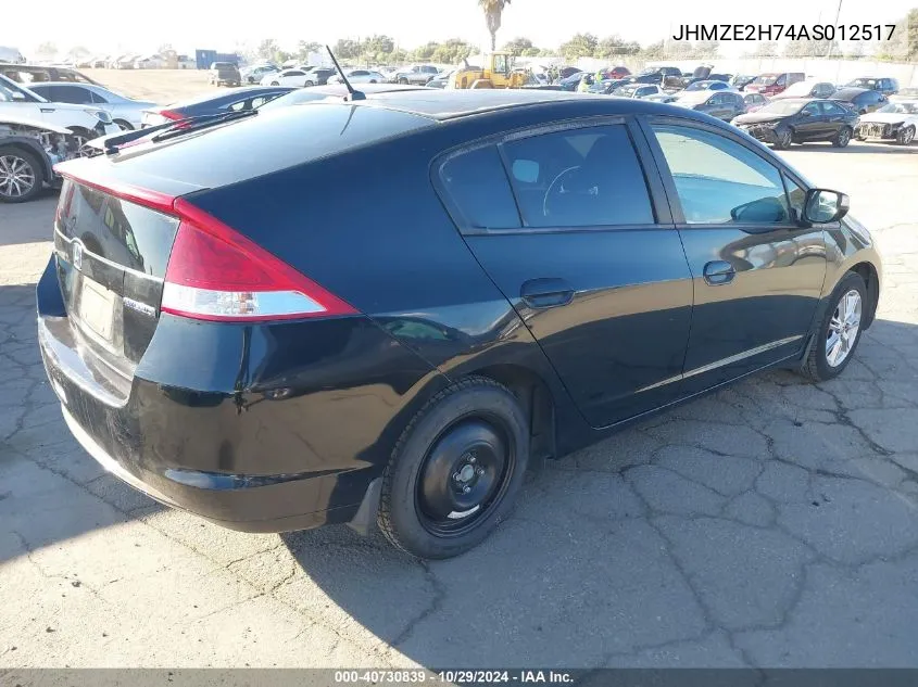 2010 Honda Insight Ex VIN: JHMZE2H74AS012517 Lot: 40730839