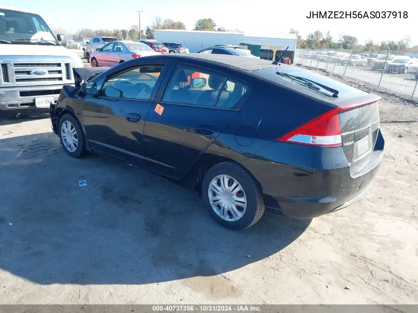 2010 Honda Insight Lx VIN: JHMZE2H56AS037918 Lot: 40737356