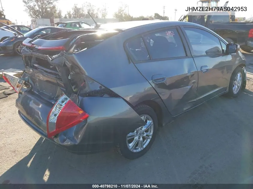 2010 Honda Insight Ex VIN: JHMZE2H79AS042953 Lot: 40798210