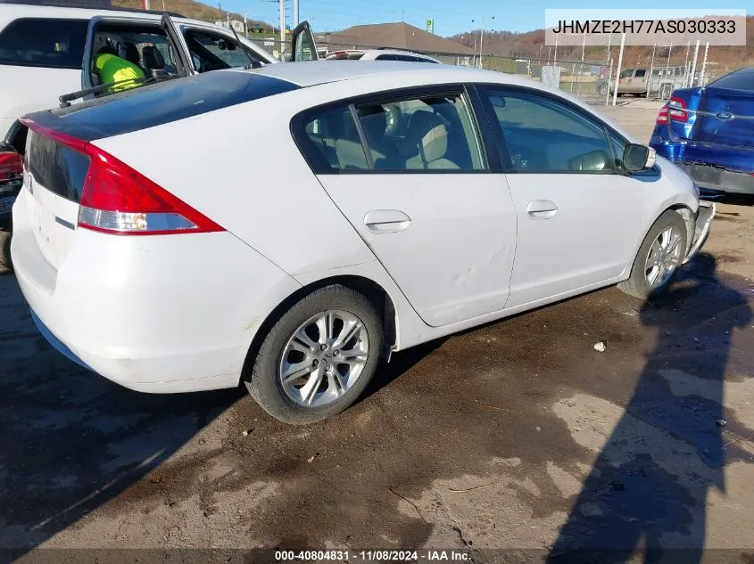 2010 Honda Insight Ex VIN: JHMZE2H77AS030333 Lot: 40804831