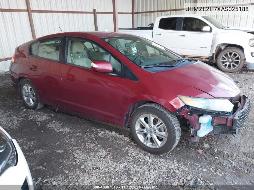 2010 Honda Insight Ex VIN: JHMZE2H7XAS025188 Lot: 40807519