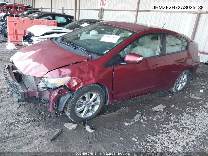 2010 Honda Insight Ex VIN: JHMZE2H7XAS025188 Lot: 40807519