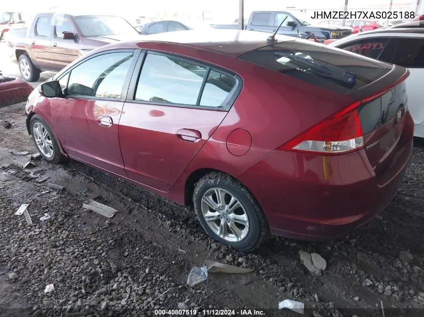 2010 Honda Insight Ex VIN: JHMZE2H7XAS025188 Lot: 40807519