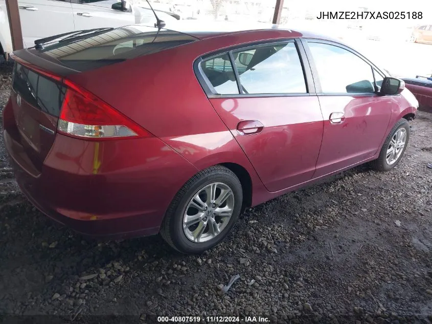 2010 Honda Insight Ex VIN: JHMZE2H7XAS025188 Lot: 40807519