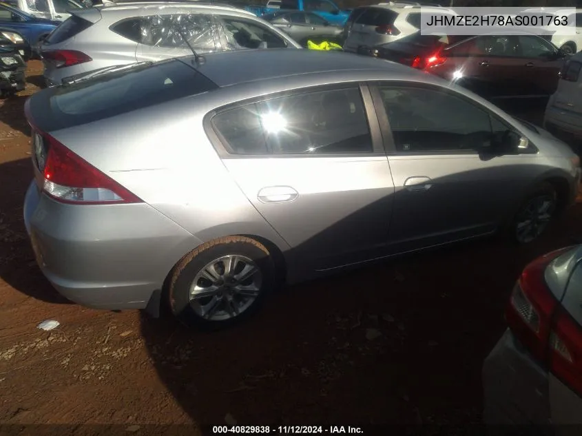 2010 Honda Insight Ex VIN: JHMZE2H78AS001763 Lot: 40829838