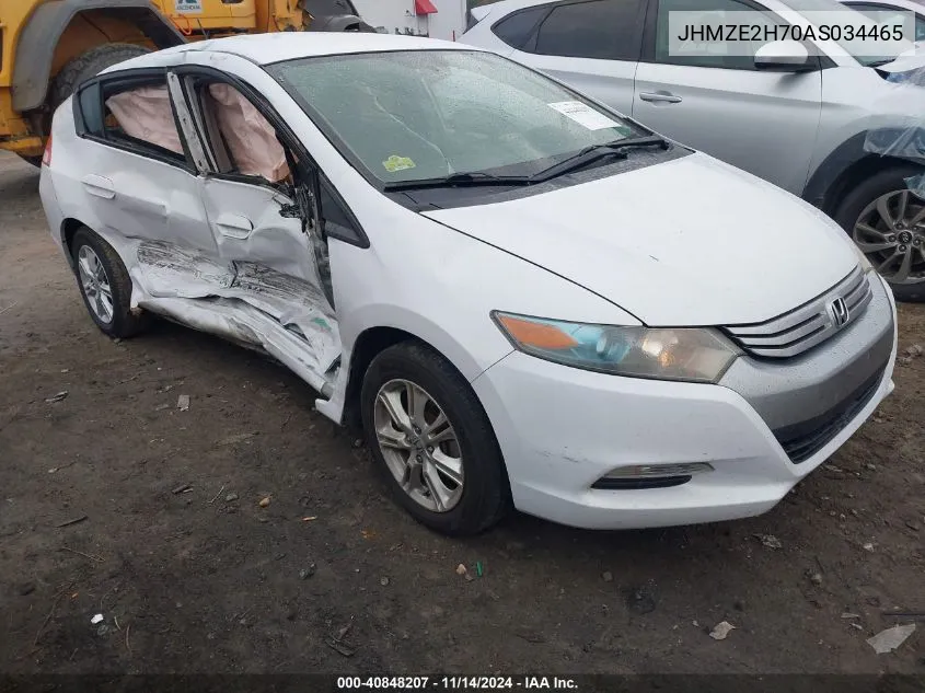 2010 Honda Insight Ex VIN: JHMZE2H70AS034465 Lot: 40848207