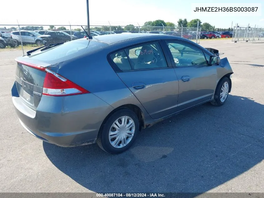 2011 Honda Insight VIN: JHMZE2H36BS003087 Lot: 40087104