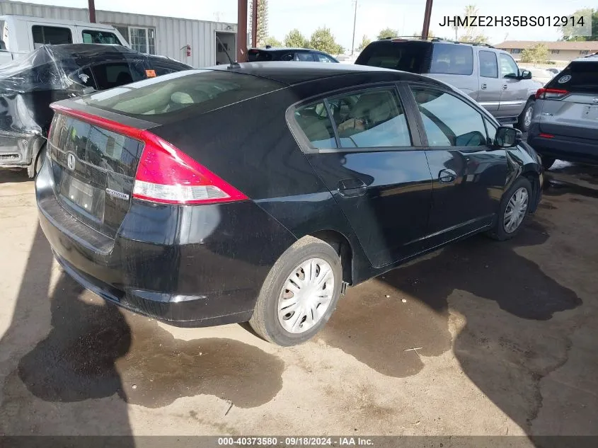 2011 Honda Insight VIN: JHMZE2H35BS012914 Lot: 40373580