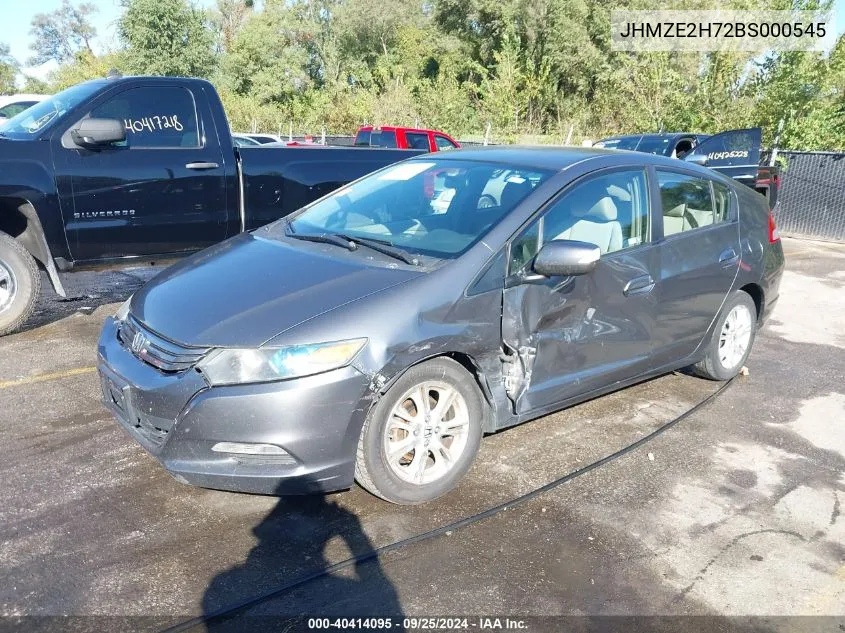 2011 Honda Insight Ex VIN: JHMZE2H72BS000545 Lot: 40414095