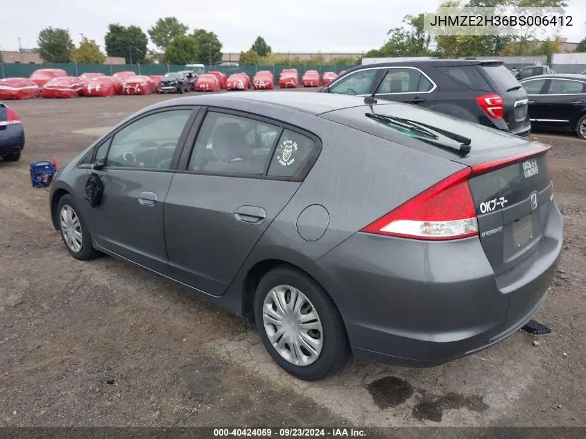 2011 Honda Insight VIN: JHMZE2H36BS006412 Lot: 40424059