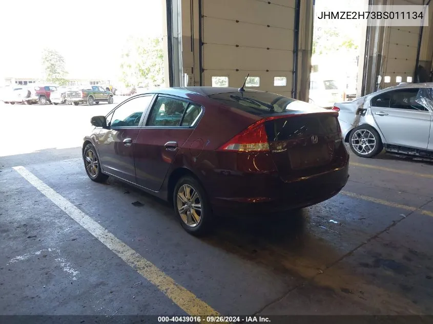 2011 Honda Insight Ex VIN: JHMZE2H73BS011134 Lot: 40439016