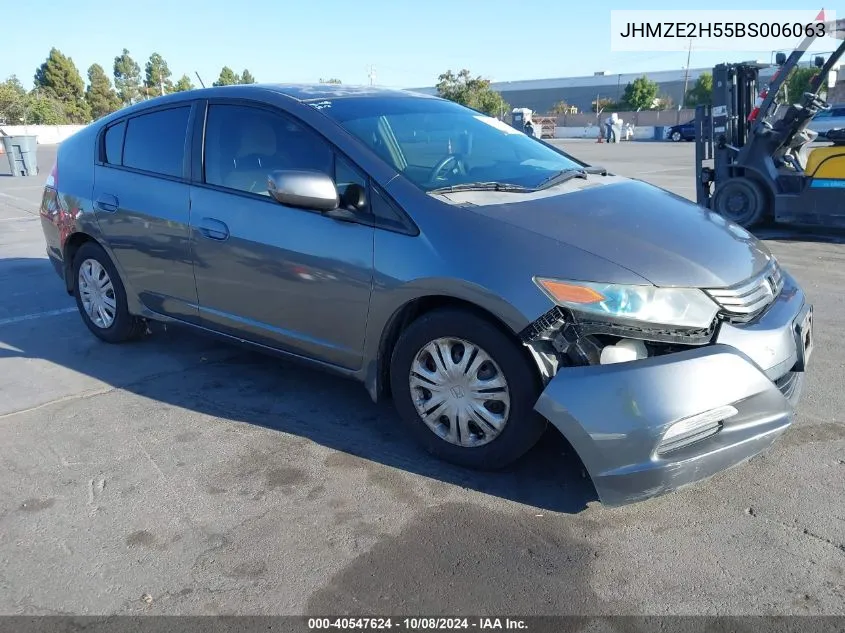 2011 Honda Insight Lx VIN: JHMZE2H55BS006063 Lot: 40547624