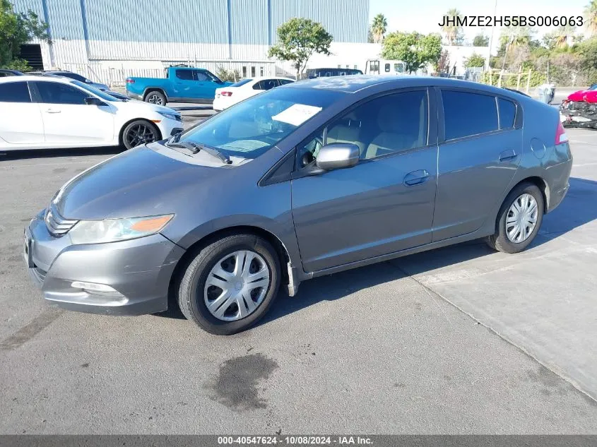 2011 Honda Insight Lx VIN: JHMZE2H55BS006063 Lot: 40547624