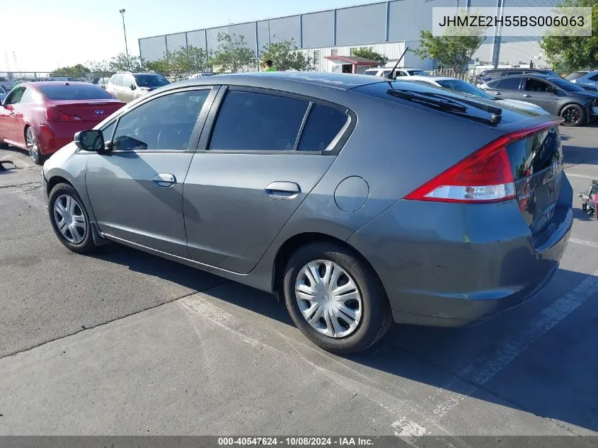 2011 Honda Insight Lx VIN: JHMZE2H55BS006063 Lot: 40547624