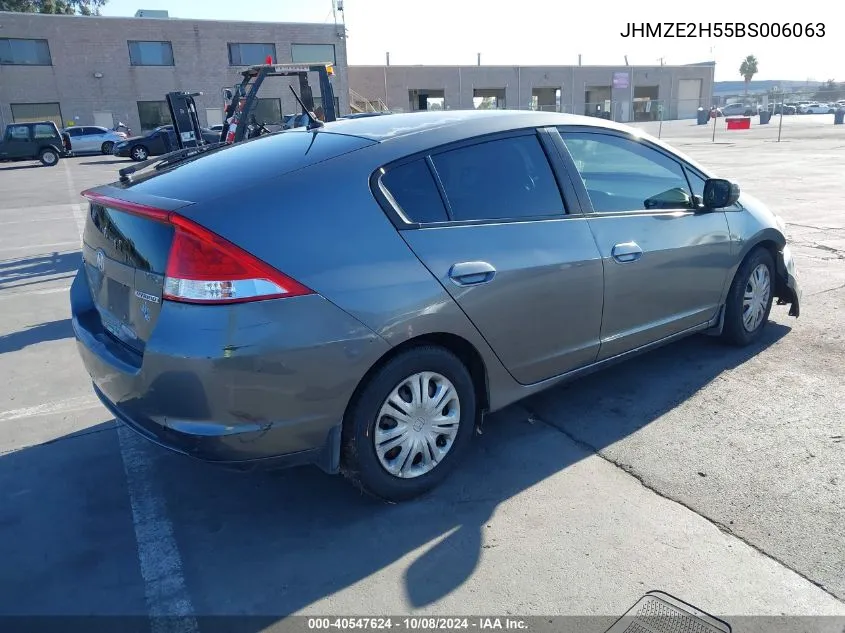 2011 Honda Insight Lx VIN: JHMZE2H55BS006063 Lot: 40547624