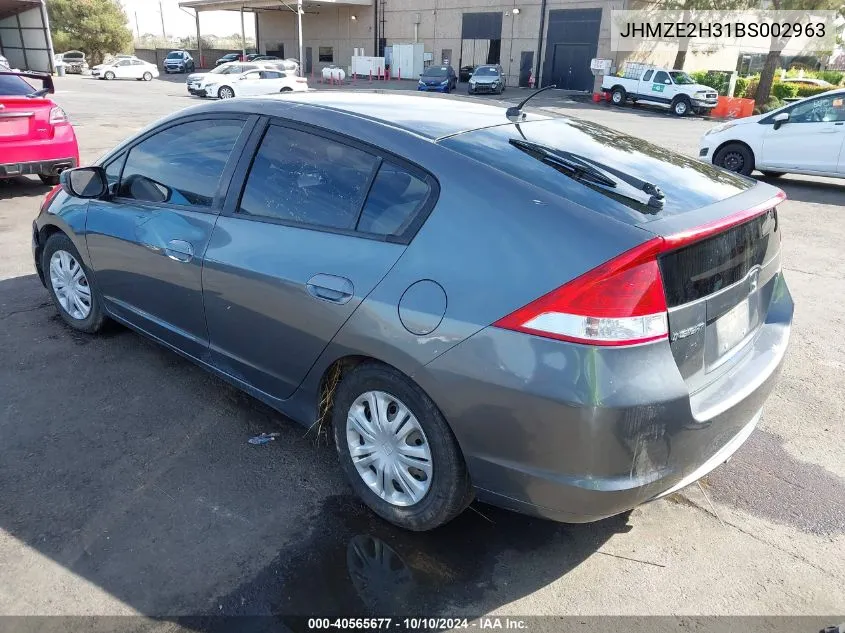 2011 Honda Insight VIN: JHMZE2H31BS002963 Lot: 40565677