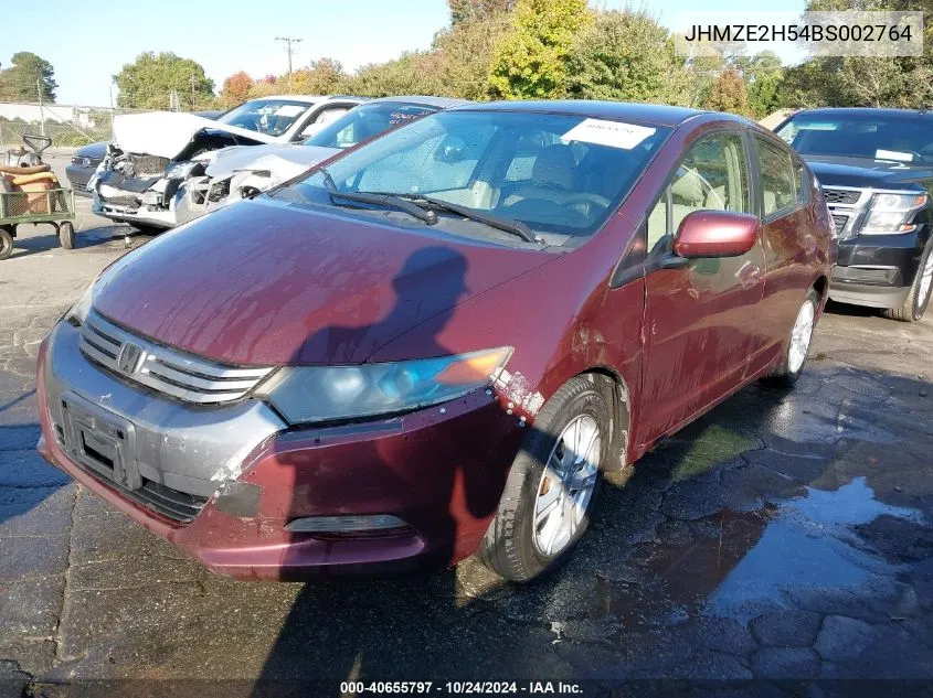 2011 Honda Insight Lx VIN: JHMZE2H54BS002764 Lot: 40655797