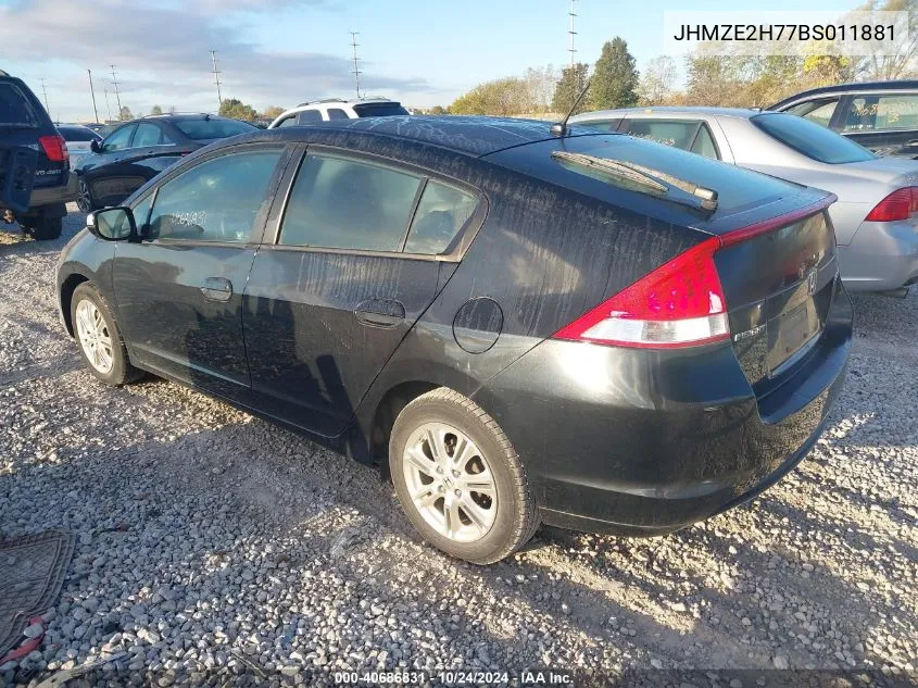 2011 Honda Insight Ex VIN: JHMZE2H77BS011881 Lot: 40686831